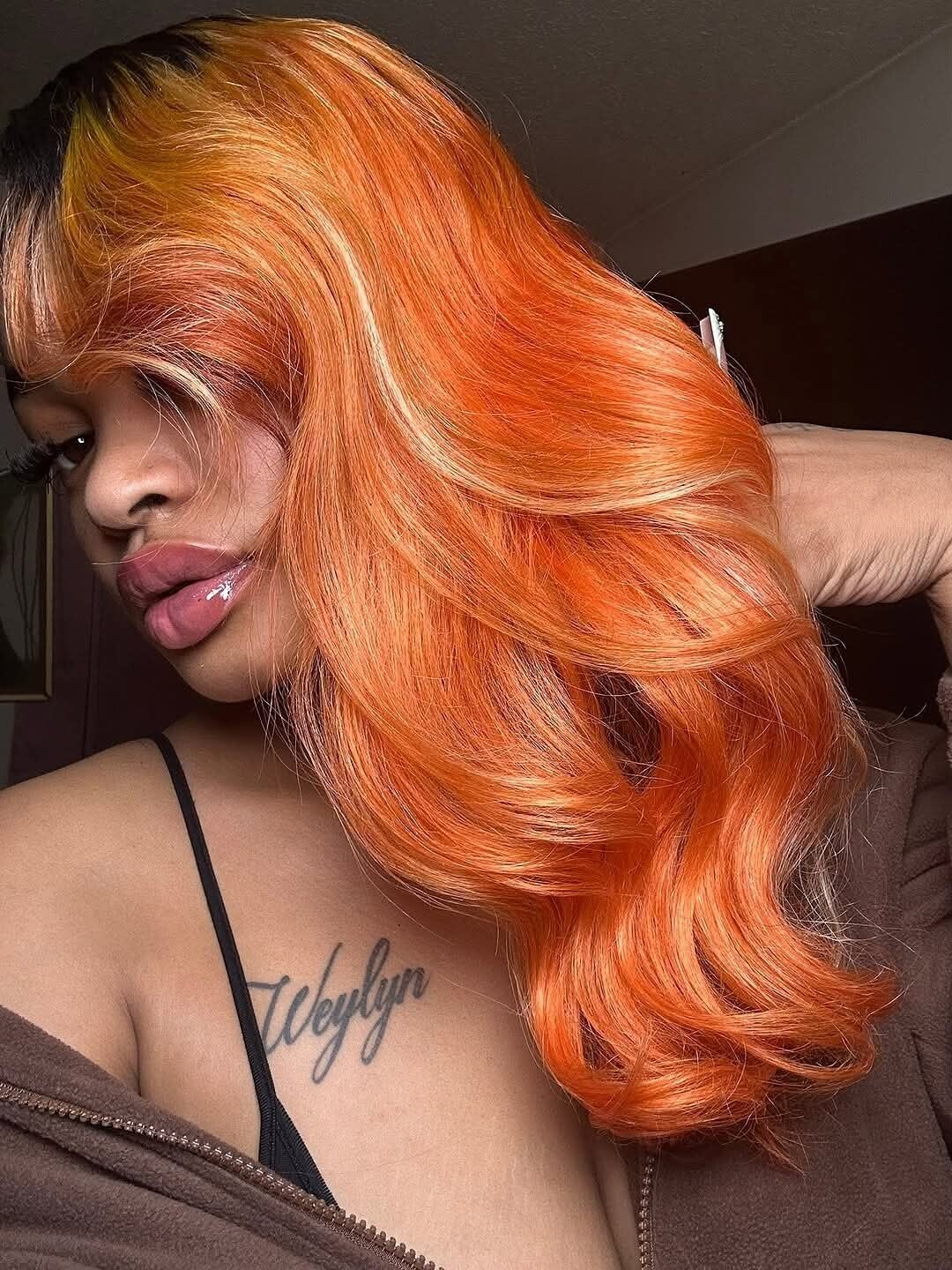 180g-350g Ginger Orange 13x6 HD Lace