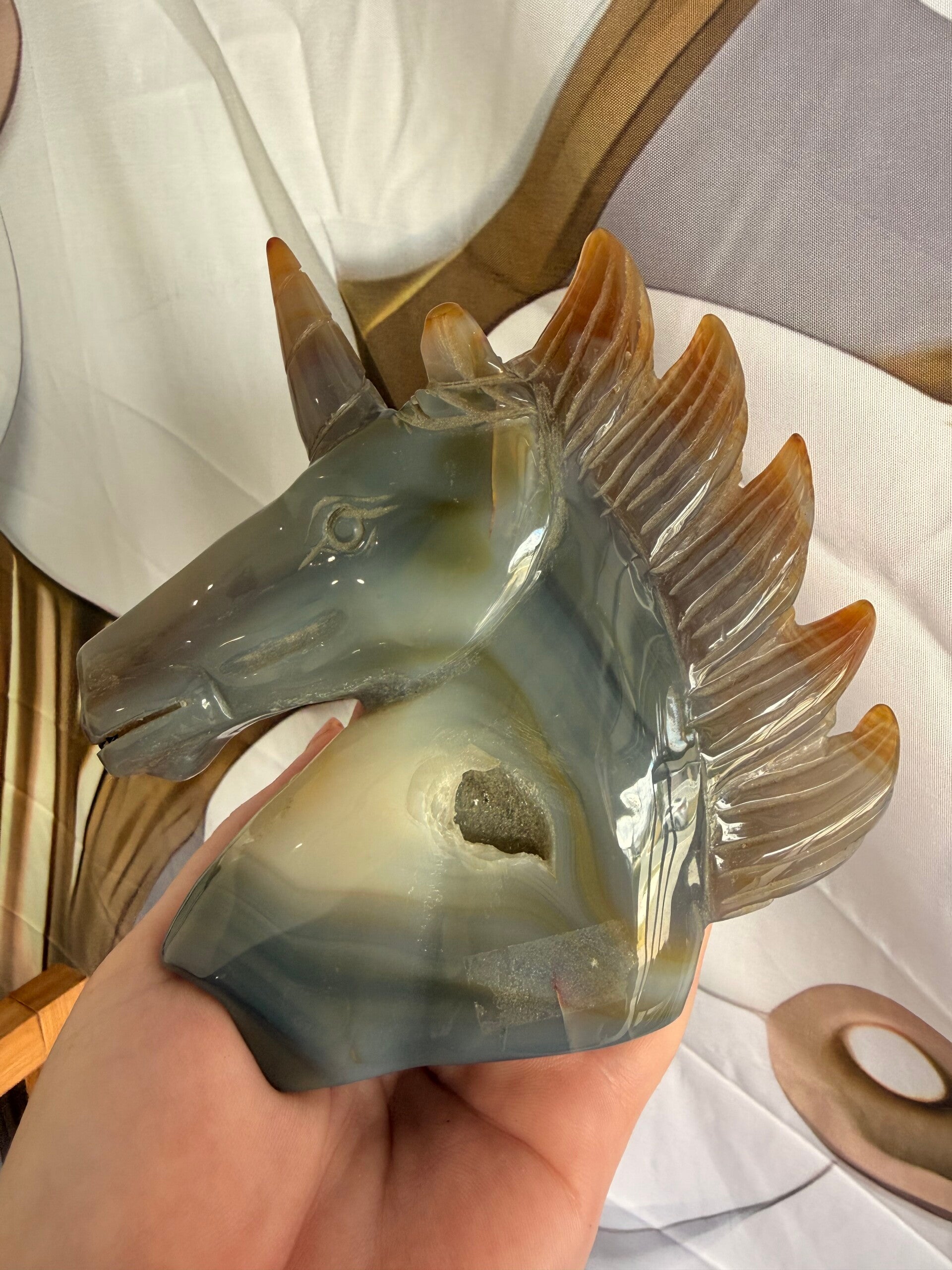Agate Unicorn head