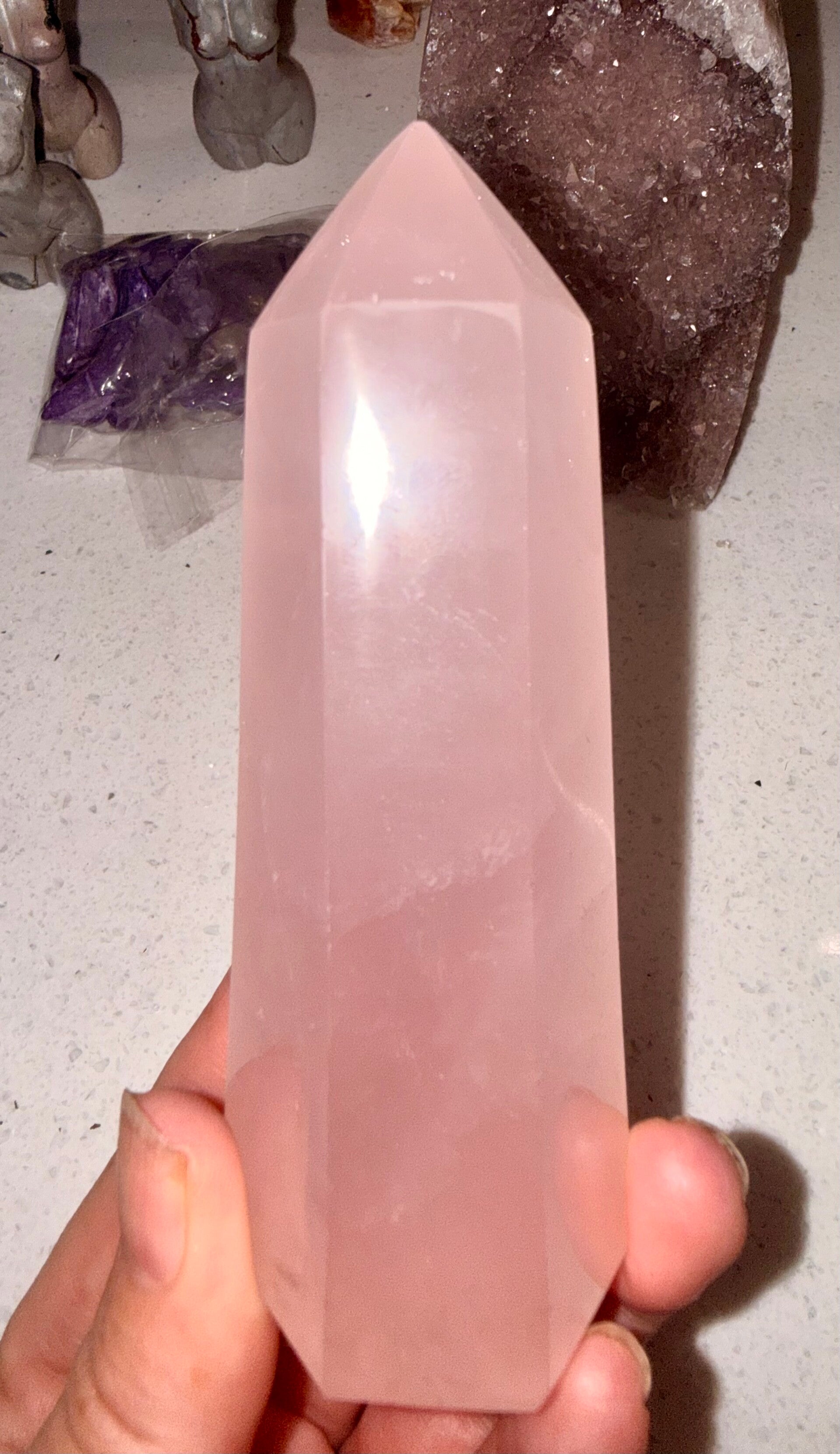 Rose quartz medium tower
