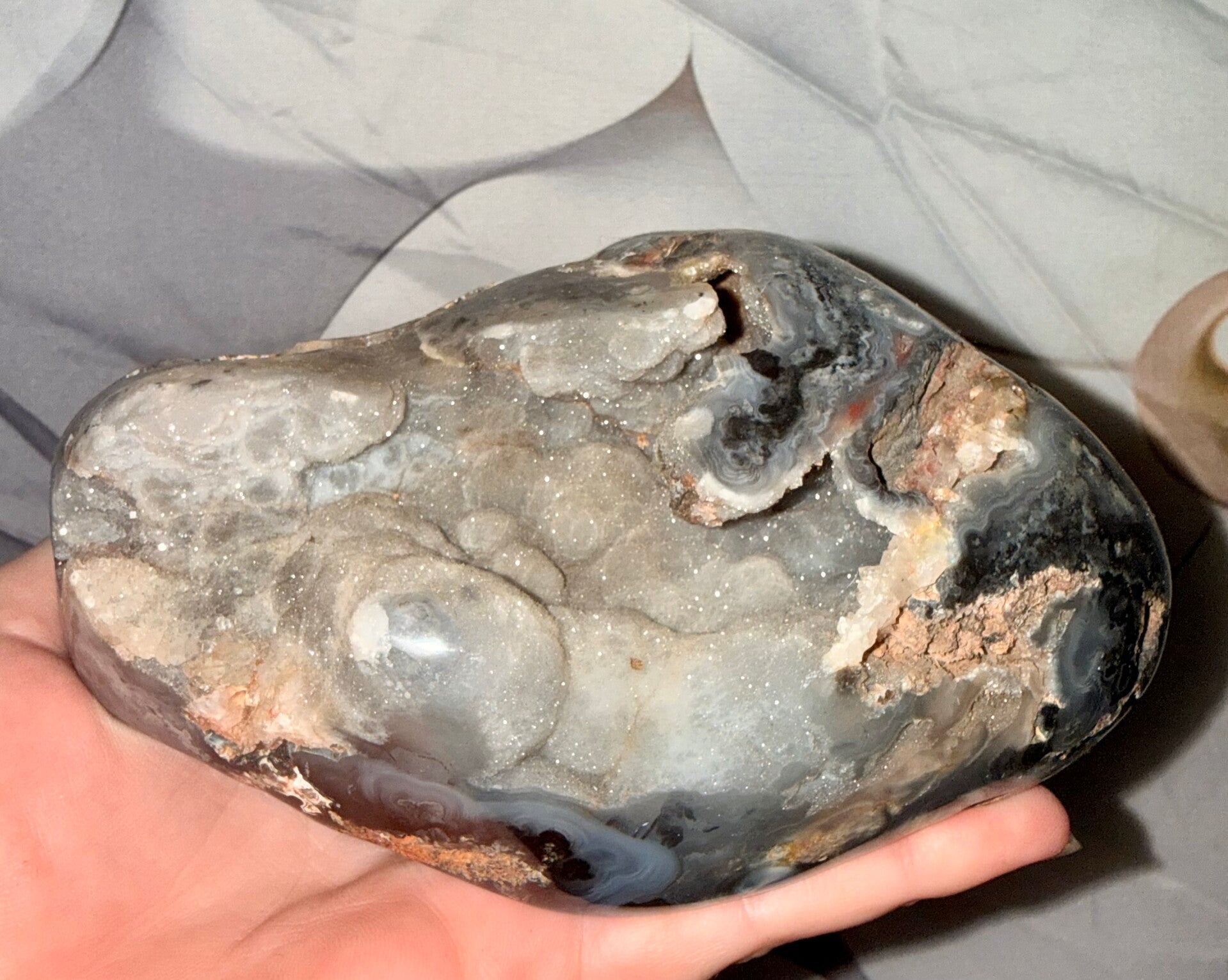 Beautiful black rainbow amethyst in its natural form