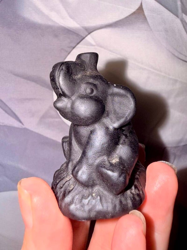 Black obsidian happy elephant