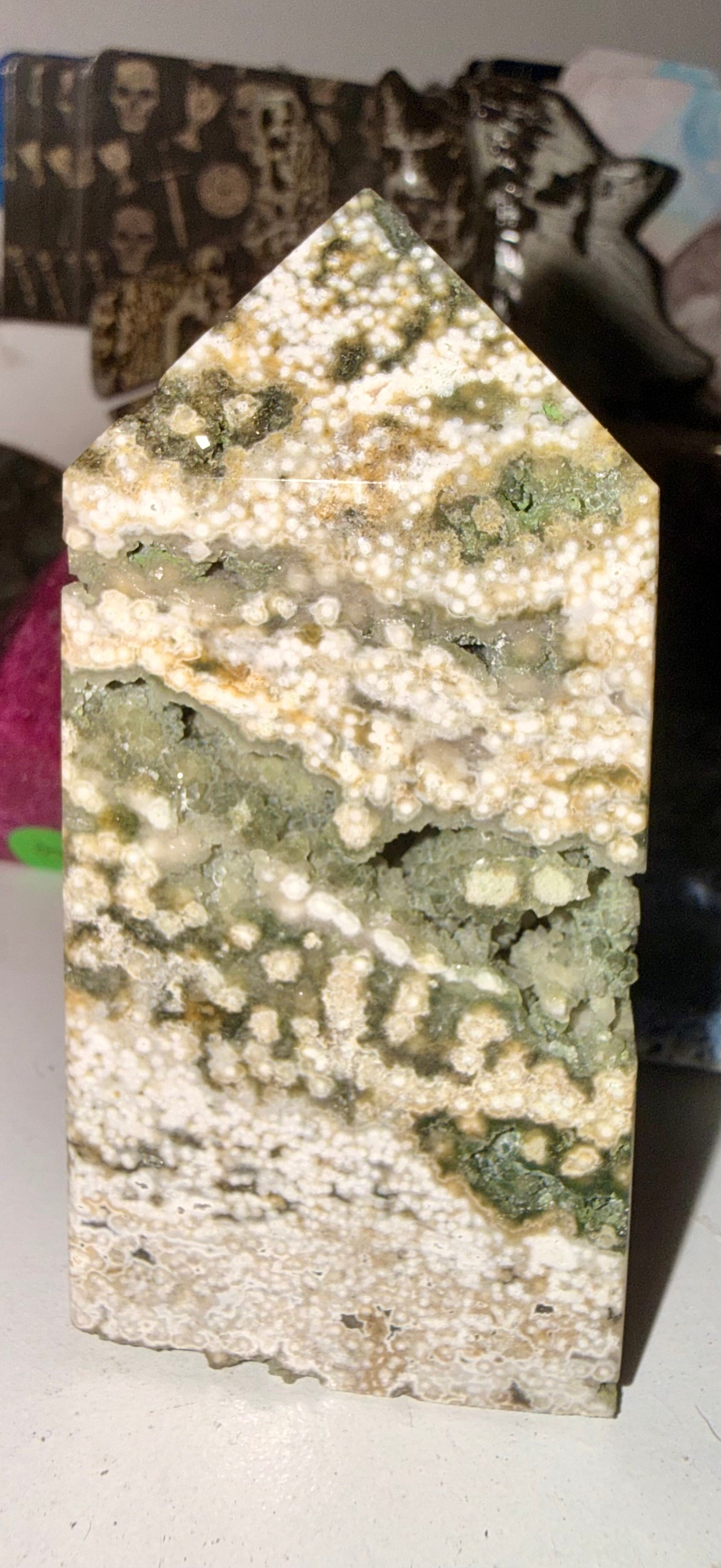 Ocean jasper stunning druzy tower