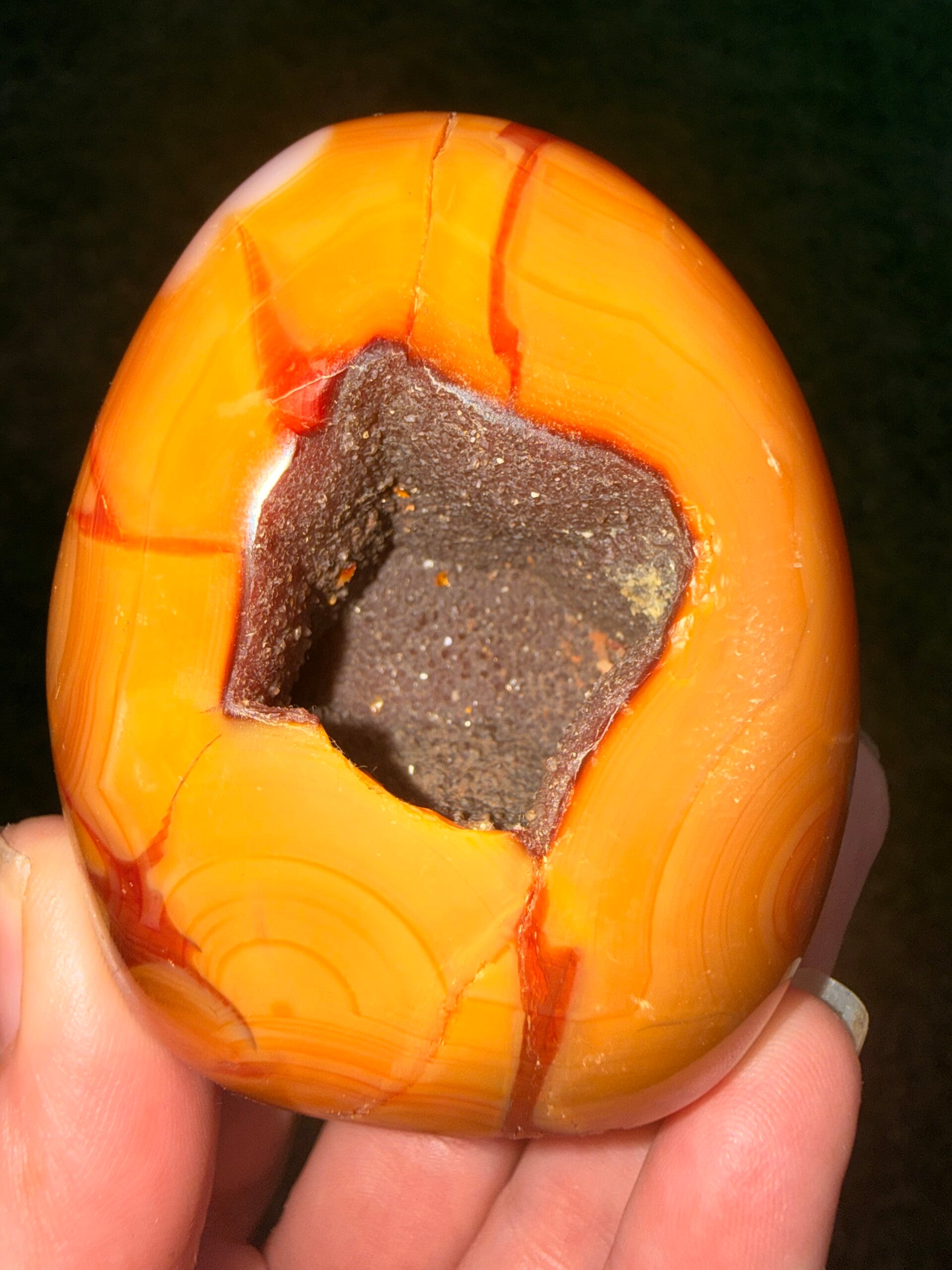 Carnelian druzy freeform