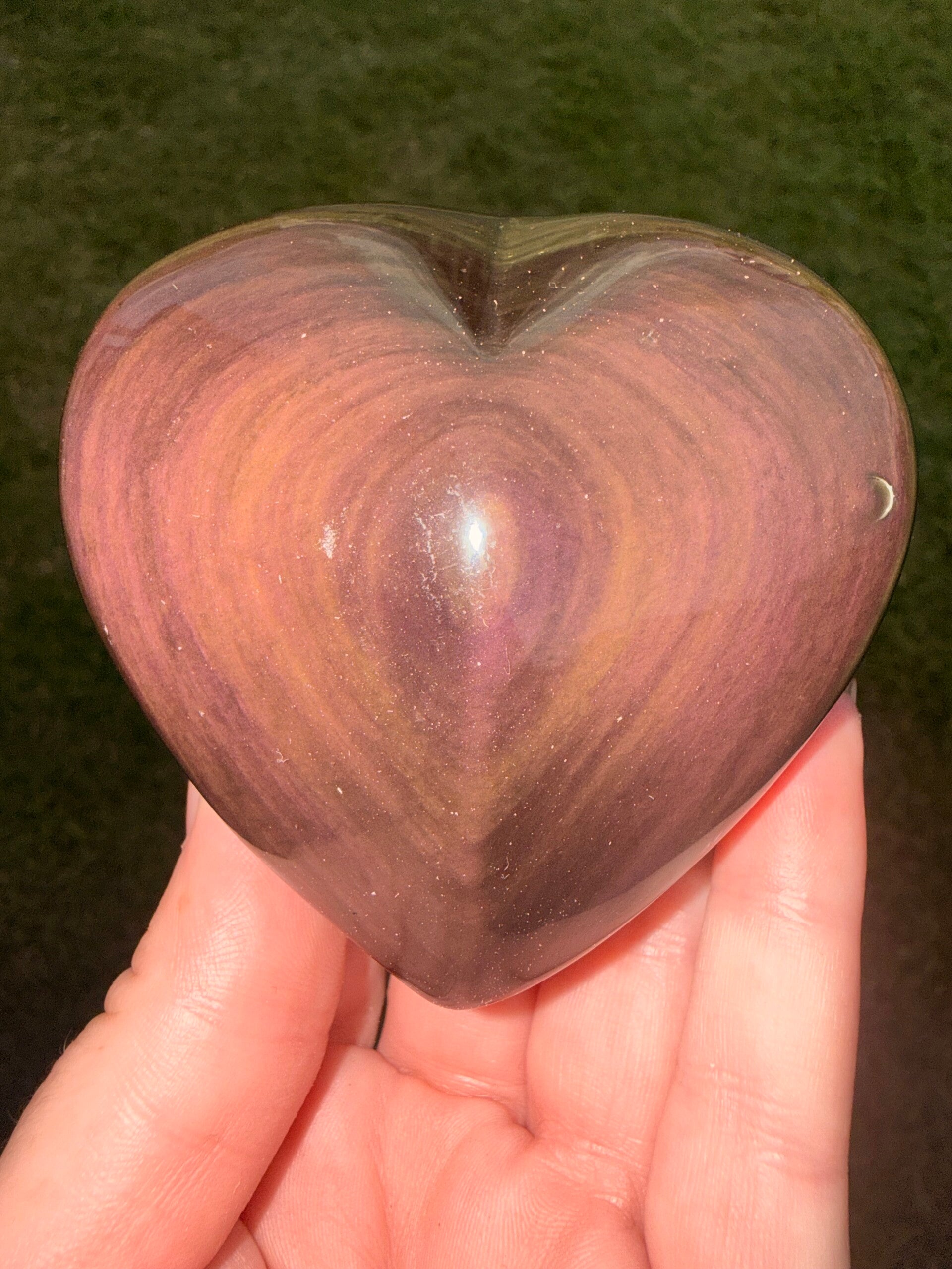 Rainbow obsidian heart