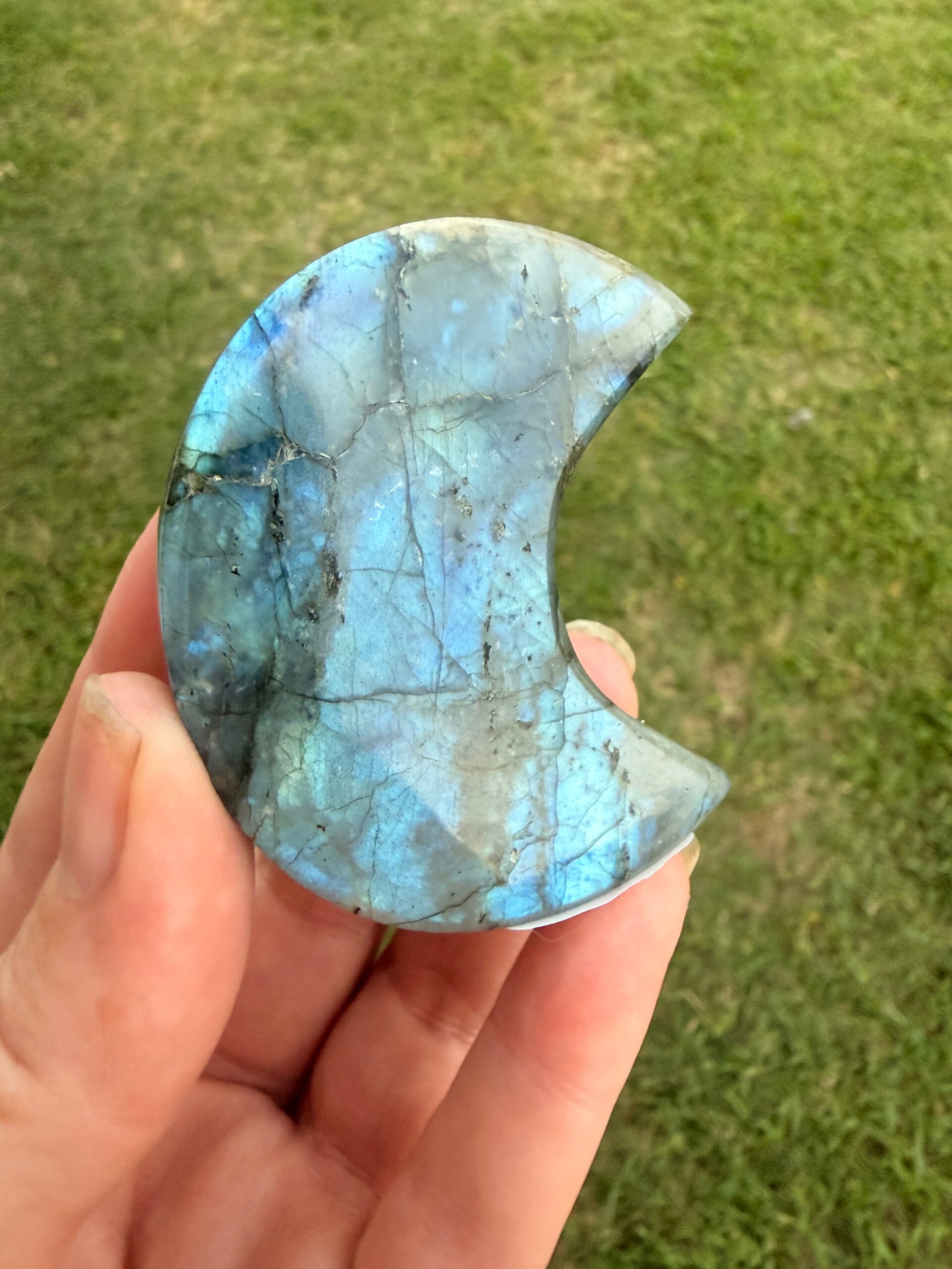 Flashy labradorite moons