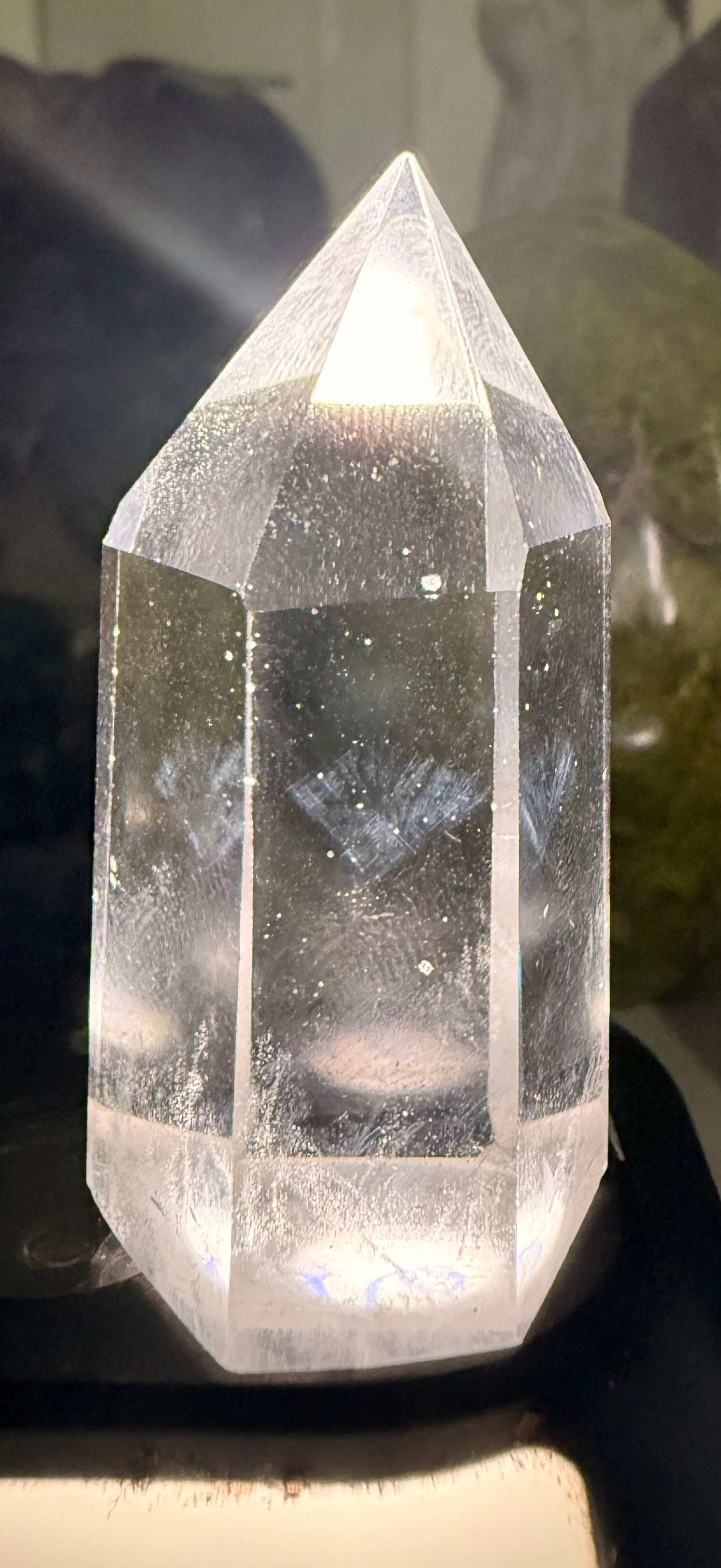 Blue needle quartz points