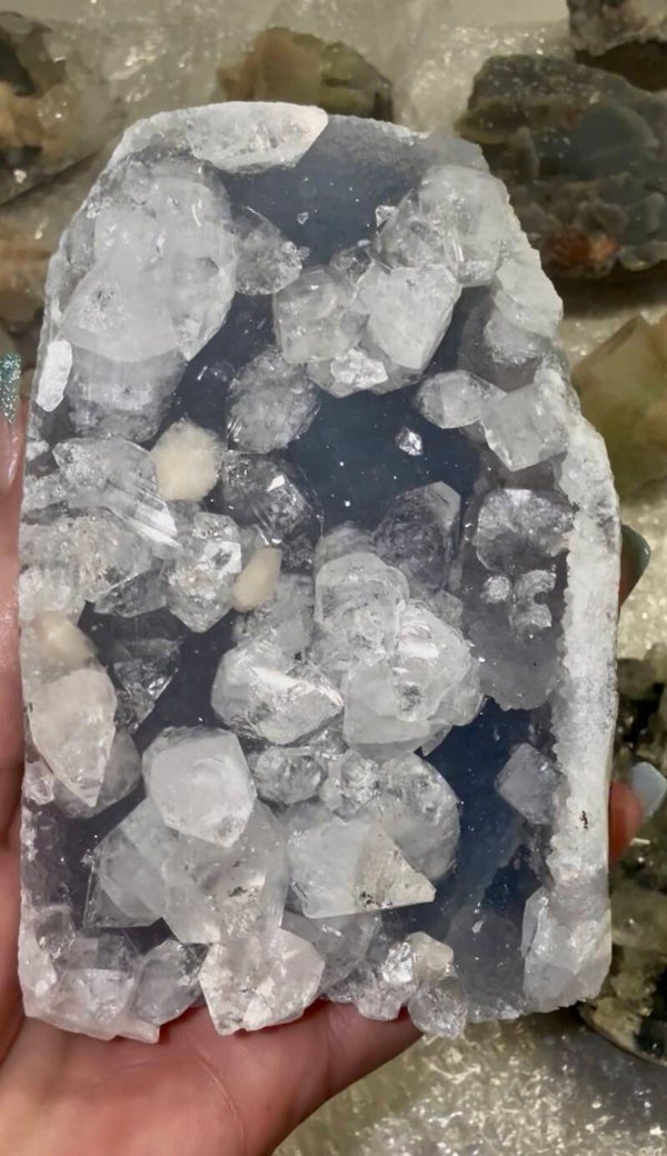 Blue chalcedony and apophyllite