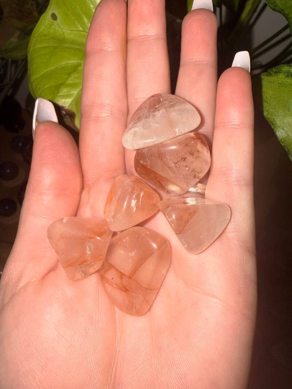 Fire quartz tumbles