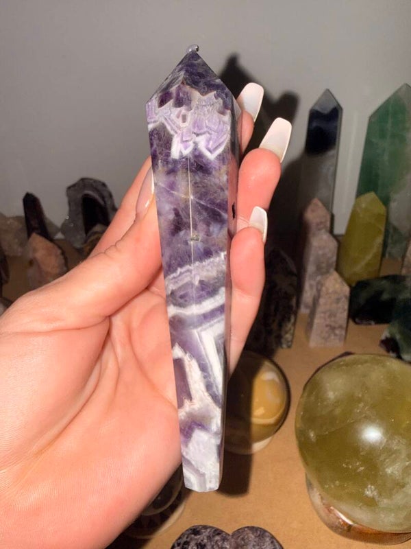 Chevron / dream Amethyst wand