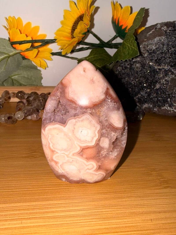 Pink amethyst flower agate