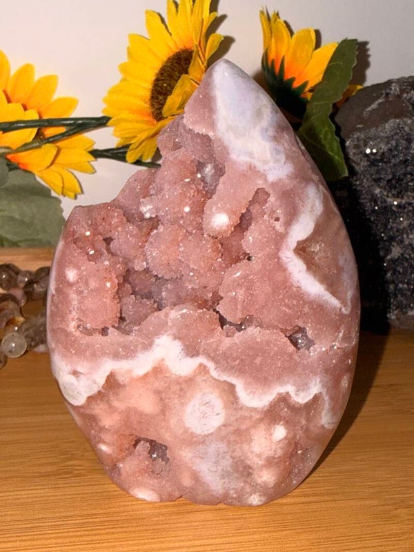 Pink amethyst flower agate