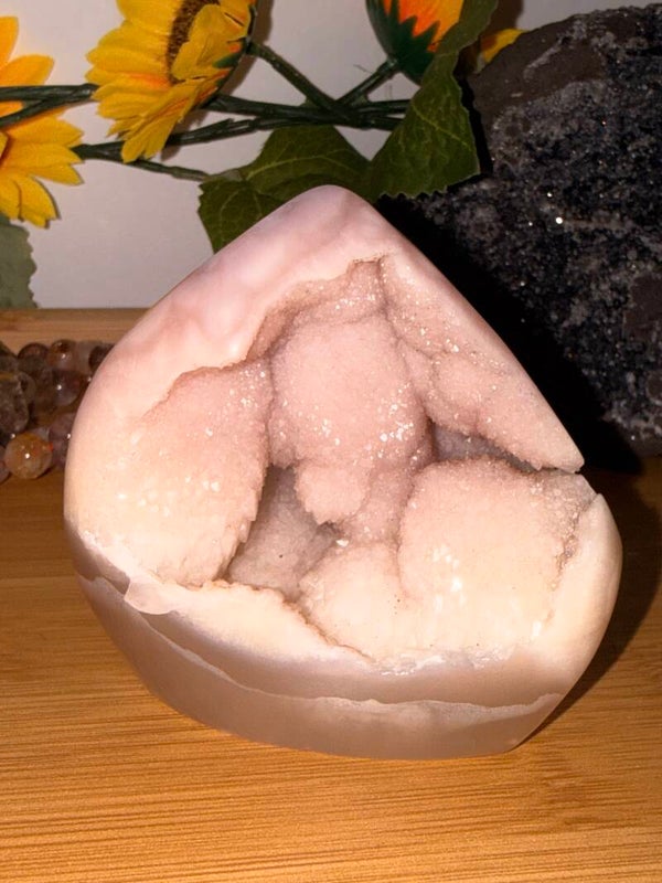 Pink amethyst flower agate
