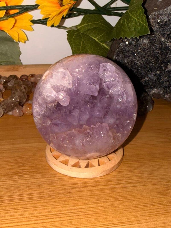 Amethyst  flower agate sphere