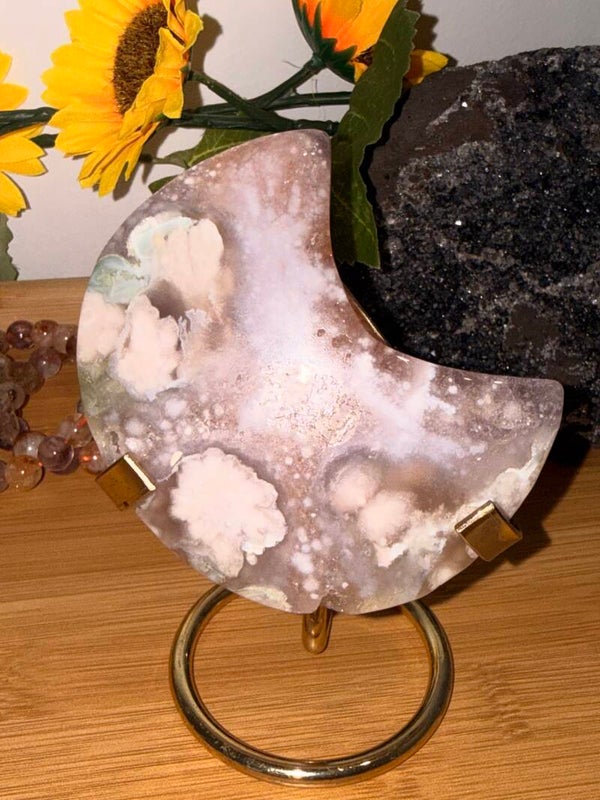 Pink amethyst flower moon