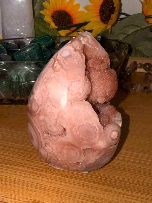 Pink amethyst flower agate