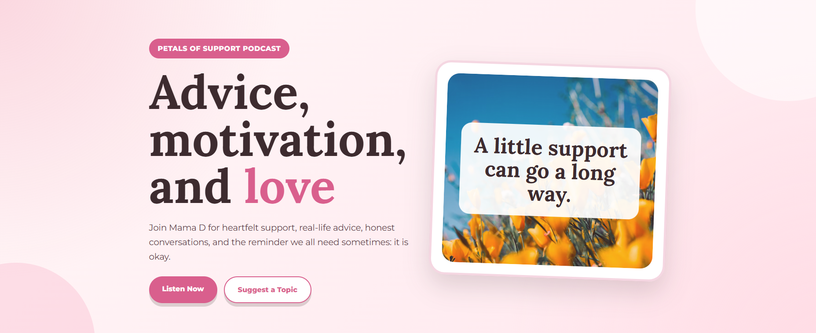 Petals of Support website example