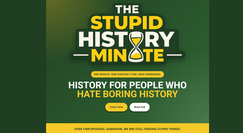 The Stupid History Minute website example