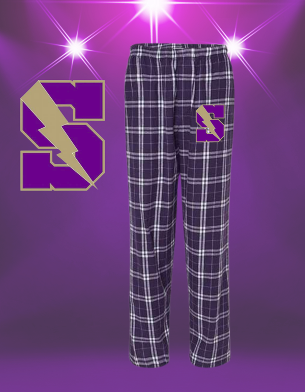 Purple Flannel Pajama Pants with Custom Logo