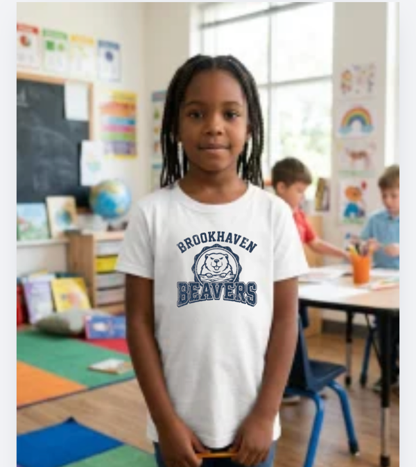 Youth/Adult Short Sleeve White T-Shirt with Custom Logo