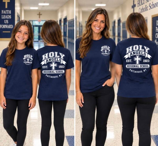 Holy Angels T-Shirt with a Front Left Chest and Full Back Design
