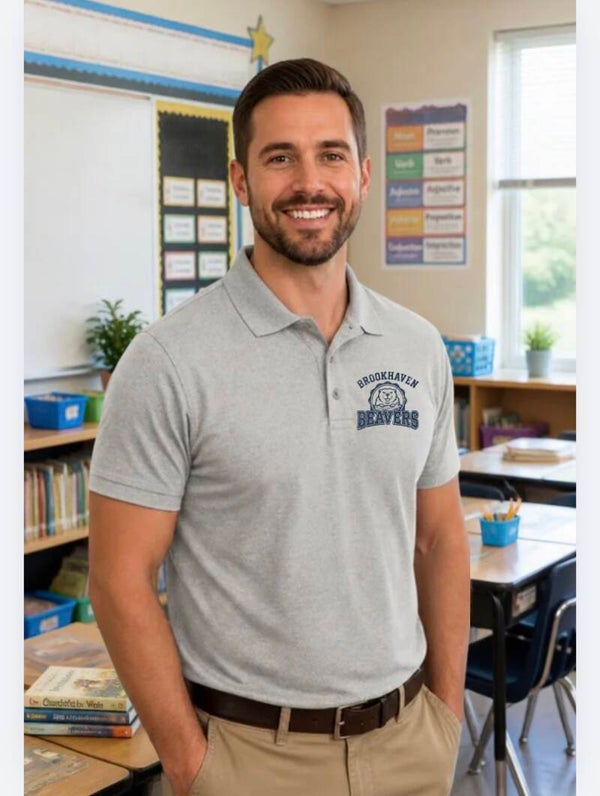 Unisex Gray Polo with Custom Logo