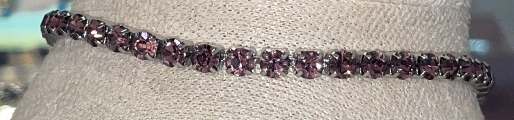 Bracciale tennis acciaio inossidabile rosa antico scuro