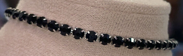 Bracciale tennis acciaio inossidabile nero