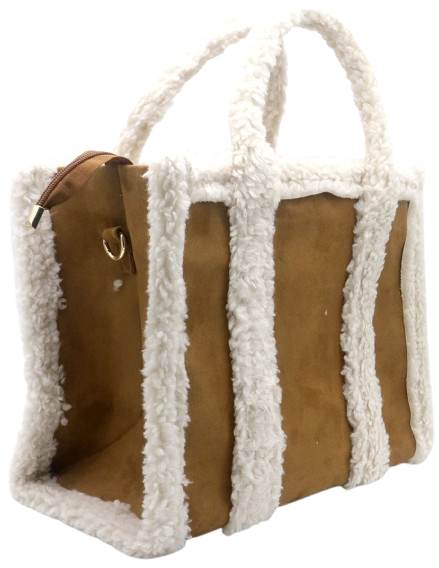 Shopper - bruin - imitatiebont - 33x24.5x16cm