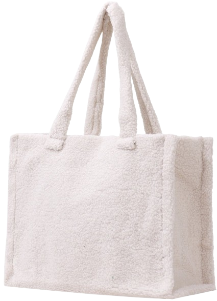 Shopper tas teddy - wit - 43x30x11,5 cm