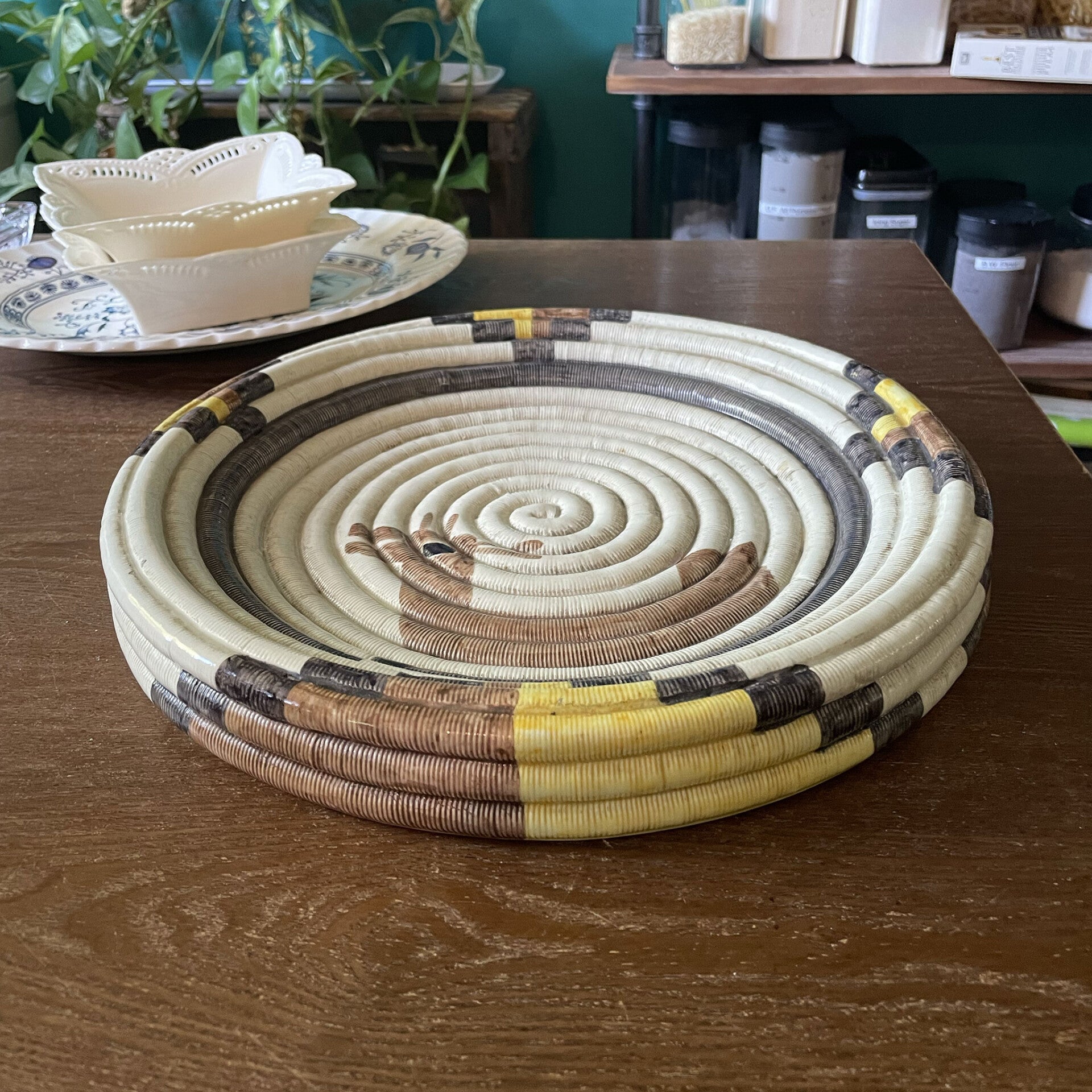 Vintage Italian Made Ceramic Centerpiece Platter