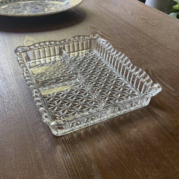 Patterned Divided Glass Dish
