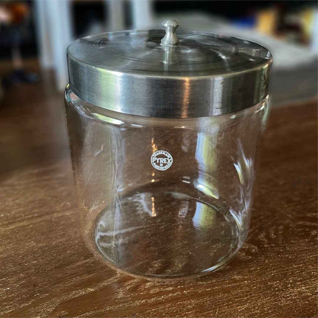 Vintage Apothecary Jar w/ Stainless Steel Lid