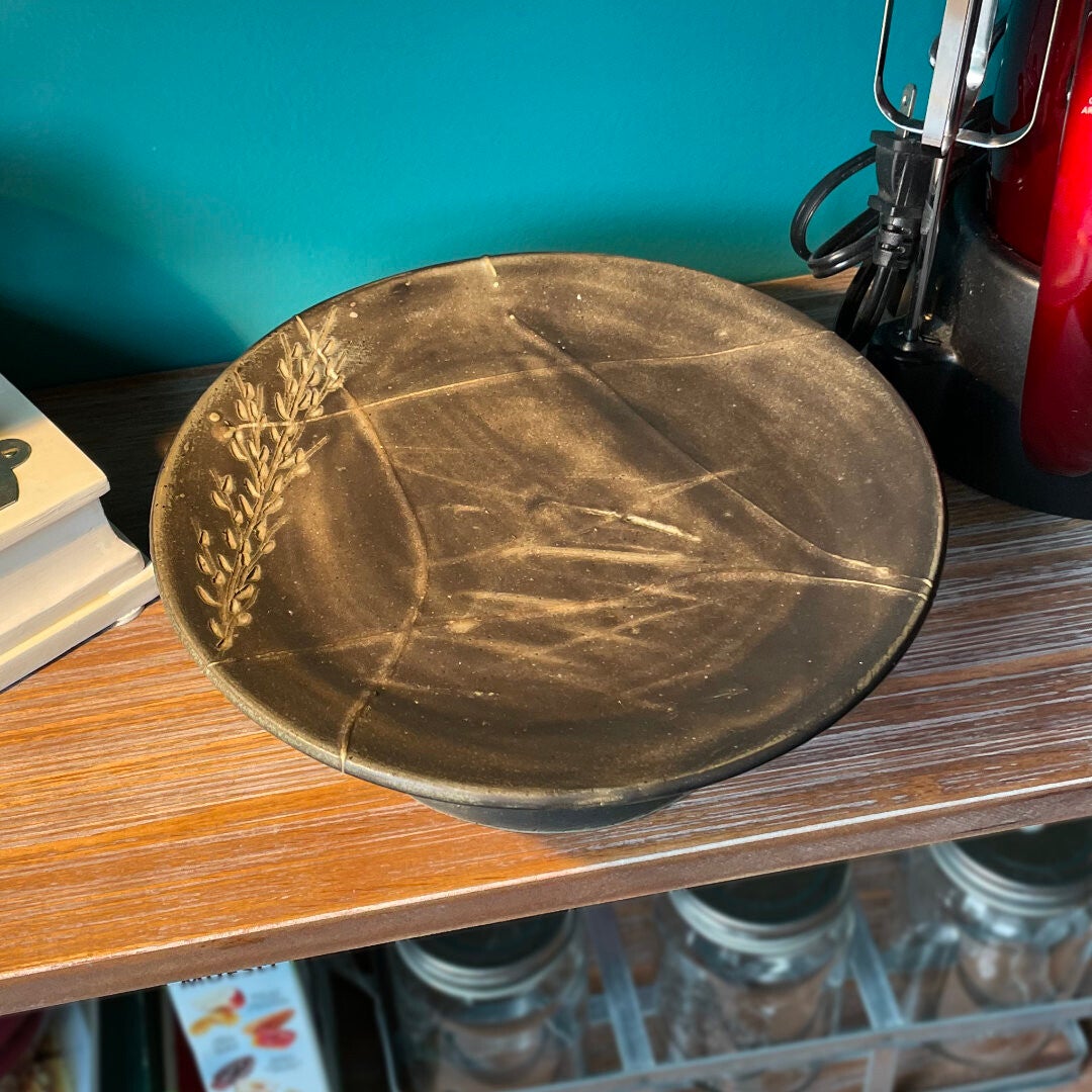 Signed Handmade Pottery Riser or Cake Stand
