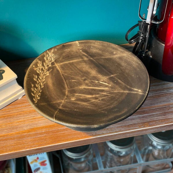 Signed Handmade Pottery Riser or Cake Stand