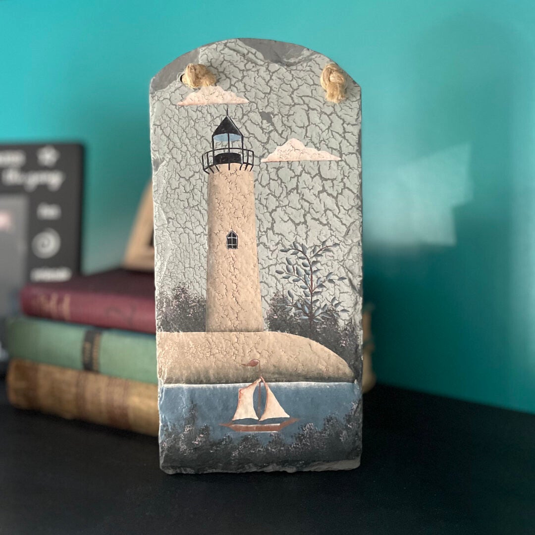 Folk Art Lighthouse Plaque
