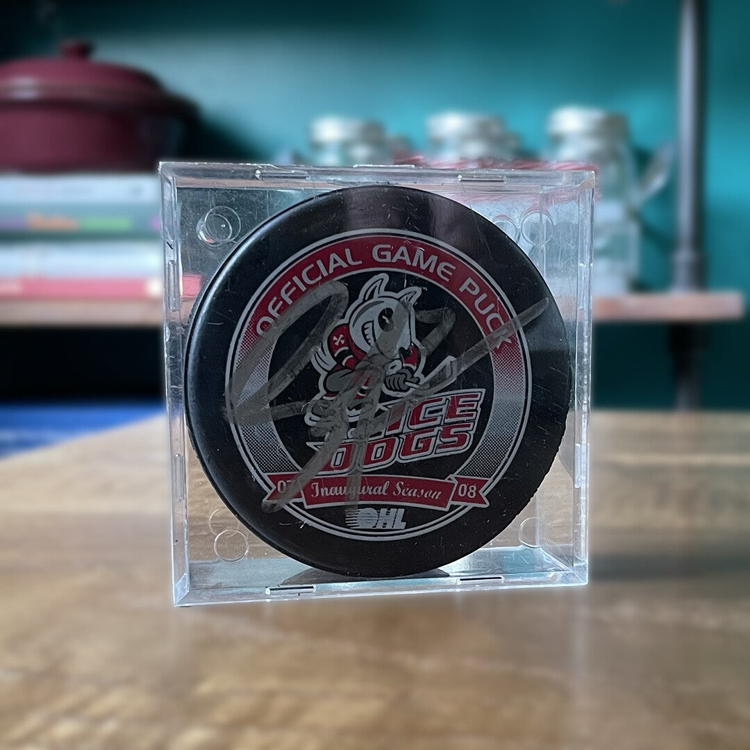 Stefan Legein Signed Niagara Ice Dogs Official Game Puck