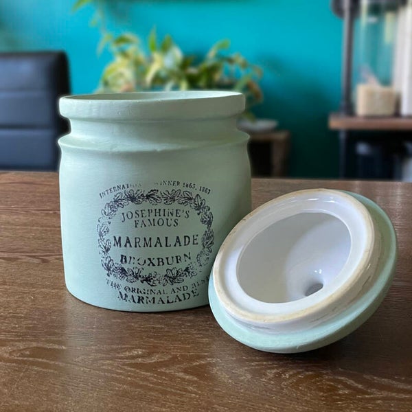 Stencilled Restyled Cookie Jar