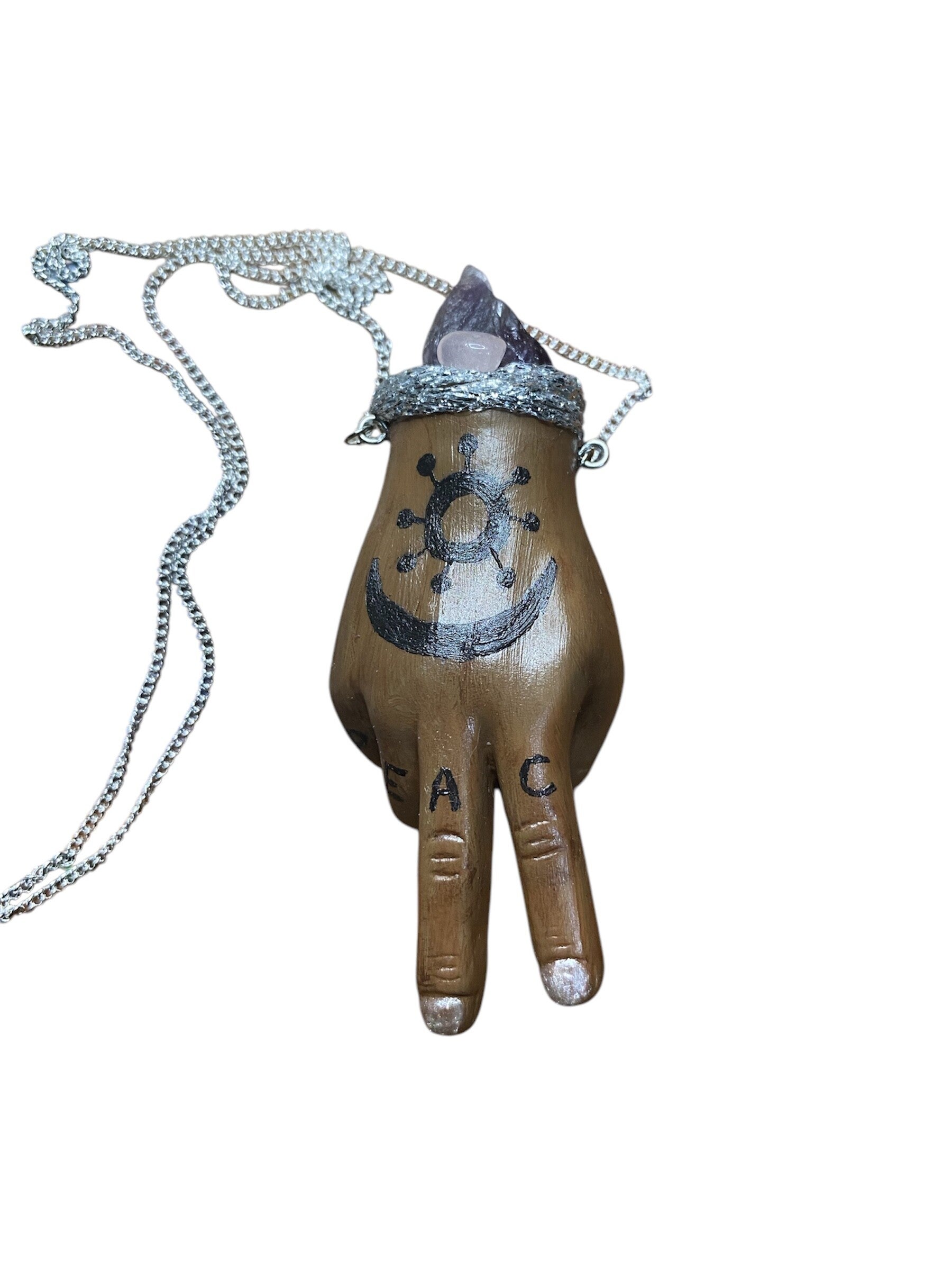 Peace hand pendant