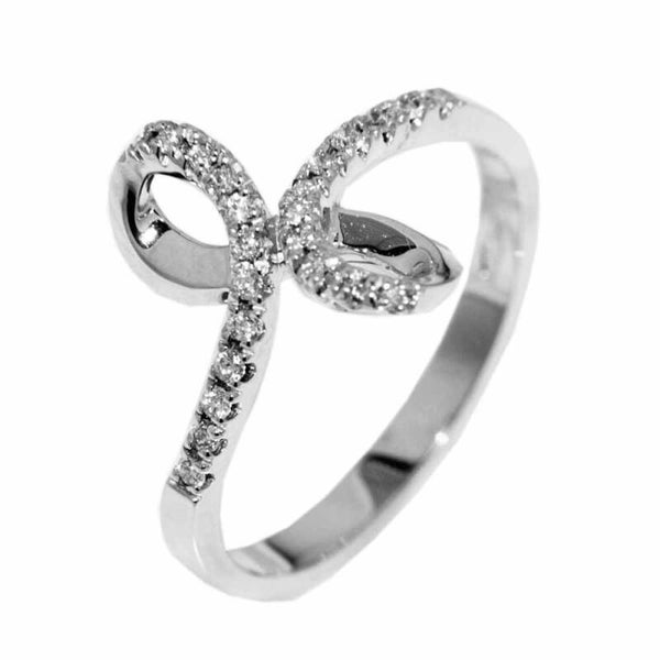 BU010 14 Karaats witgouden fantasie ring met een briljant van 0,144 caraat.