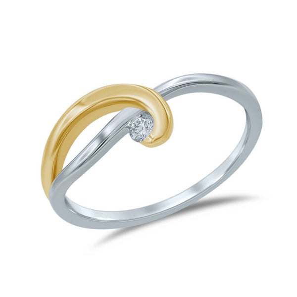 GTD361 14 Karaats gouden fantasie ring bezet met een briljant.