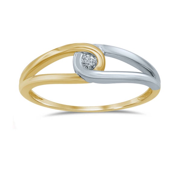 GTD367 14 Karaats gouden fantasie ring bezet met een briljant.