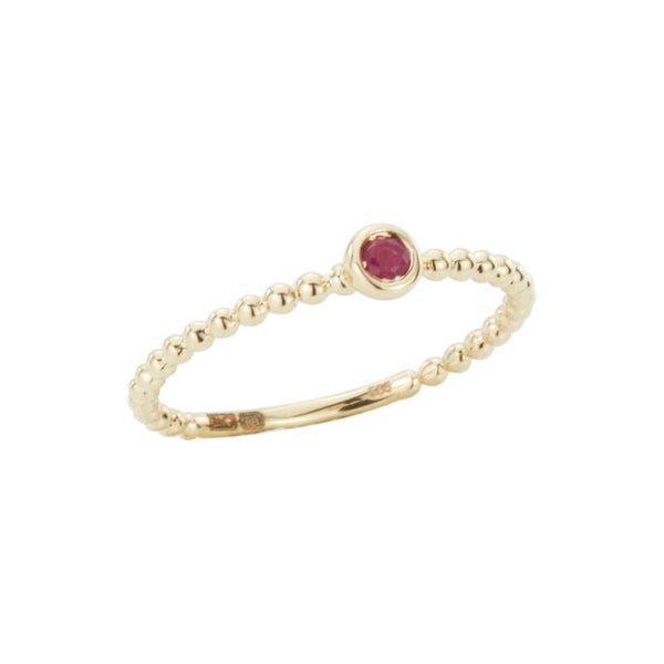 GTK060-R-G 14 Karaats gouden solitair-ring met Robijn.