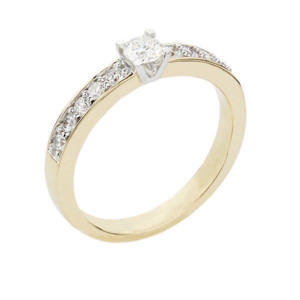 GTK54 14 Karaats gouden solitair-ring met briljant.