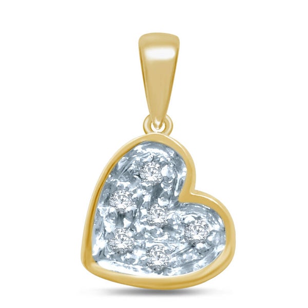 GTQ044 14 Karaats geelgouden hart-hanger bezet met 0,02 caraat diamanten