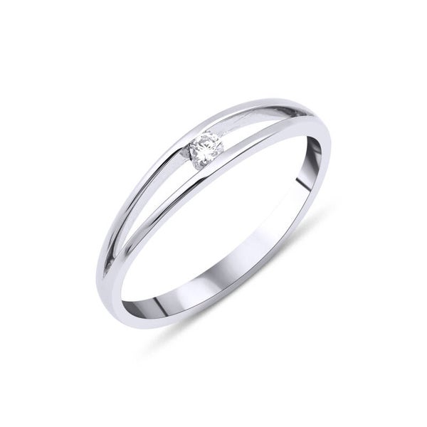 TRI059 14 Karaats gouden fantasie-ring met een briljant.