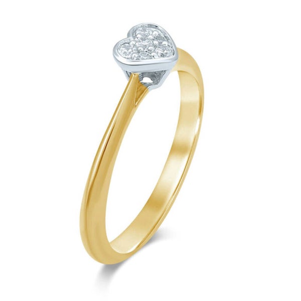 GTD601 14 Karaats gouden "hart"-ring met briljanten.