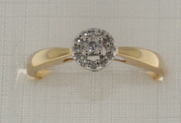 GTP015 14 Karaats gouden entourage-ring met briljant