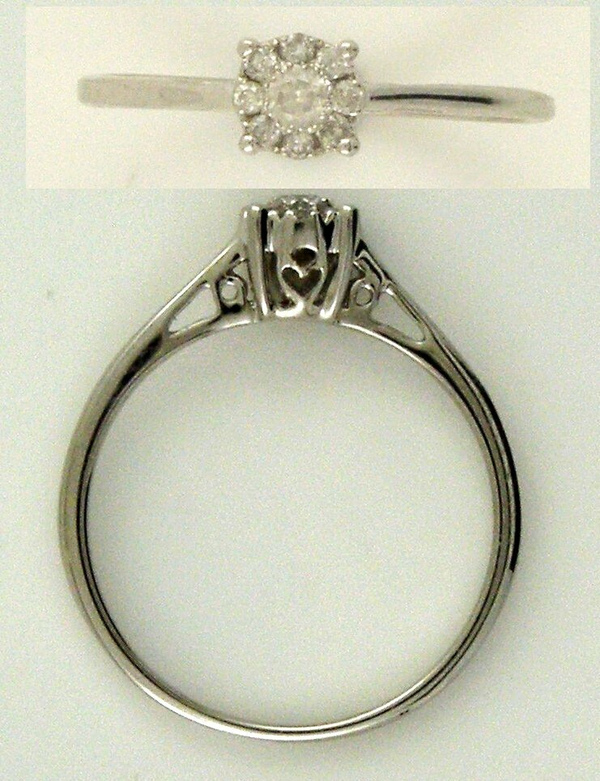 GTD811 14 Karaats gouden entourage-ring bezet met briljanten.