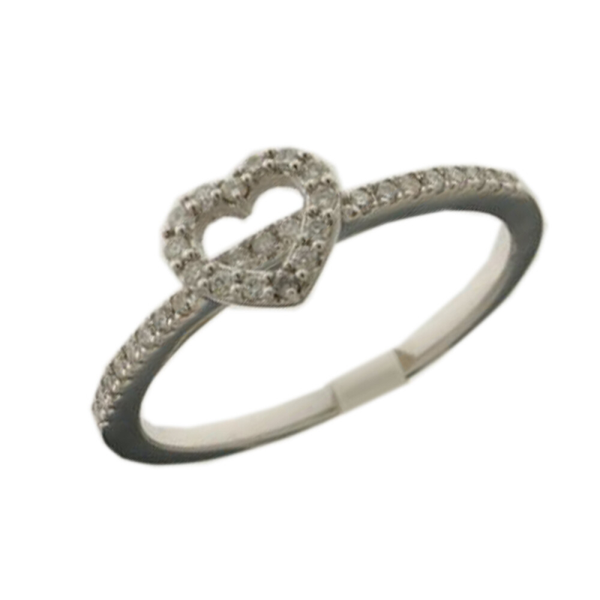 GTD650 14 Karaats gouden hartjes-ring bezet met briljant