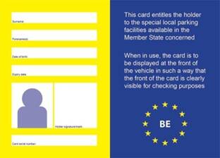 Verso carte europeenne de stationnement